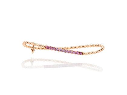 Capolavoro Rainbow Armband Roségold Saphir pink – Armschmuck Armband aus 750 Rotgold.