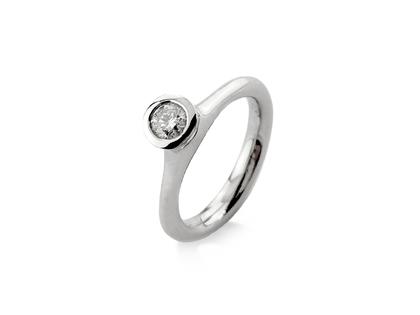Henrich & Denzel Solitaire-Ring Platin mit Brillant 0,280ct – Ringe Ring mit Besatz in silber und aus 950 Platin.