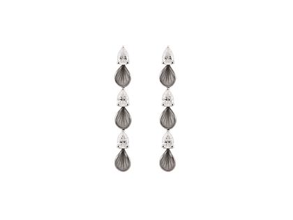 Cammilli Firenze Divina Ohrhänger  Black Lava mit Brillanten 1,20ct – Ohrschmuck Ohrhänger aus 750 Gelbgold, 750 Weißgold und und .