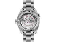 Omega Seamaster Planet Ocean 600M Automatik Edelstahl 43,5mm blaues Zifferblatt Metallband – Herrenuhren Uhr mit Datum aus Edelstahl und Keramik. Das Gehäuse ist rund und silber. Das Edelstahlarmband ist silber. Das Zifferblatt ist ein Index in blau. – Ansicht 2