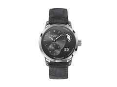 Glashütte Original PanoMaticLunar Automatik Edelstahl 40mm graues Zifferblatt graues Lederband – Herrenuhren Uhr mit Datum aus Edelstahl. Das Gehäuse ist rund und silber. Das Lederarmband Kroko / Alligator ist anthrazit. Das Zifferblatt ist ein Index in grau.