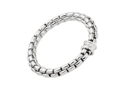Fope Eka Flex'It  Armband breit Weißgold 1 Ronde mit Brillant 0,02ct M flexibel – Armschmuck Armband aus 750 Weißgold. – Ansicht 2