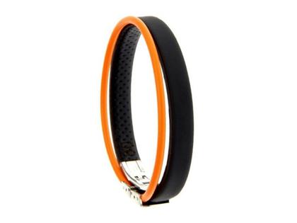 Armschmuck Armband aus Edelstahl, Kautschuk und und .