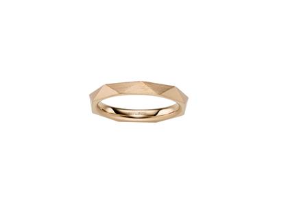 Leo Wittwer Love Icon Damenring Roségold facettiert und mattiert – Ringe Trauring aus 750 Rotgold.