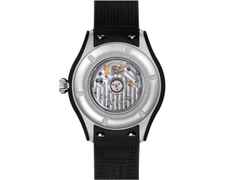 Union Glashütte Belisar  Datum Sport Automatik Edelstahl 45mm schwarzes Zifferblatt schwarzes Kautschukband – Herrenuhren Uhr mit Datum aus Edelstahl. Das Gehäuse ist rund und silber. Das Kautschuk / Kunststoff / Silikon Armband ist schwarz. Das Zifferblatt ist ein Index in schwarz. – Ansicht 3