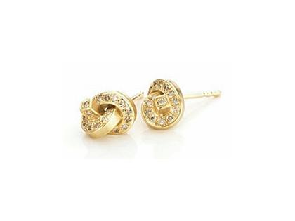 Oliver Schmidt Knoten Brillant einfach Ohrstecker Gelbgold – Ohrschmuck Ohrstecker aus 750 Gelbgold.