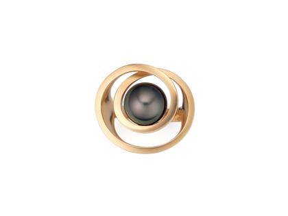 Angela Hübel Pirouette Ring Roségold mit Tahitiperle – Ringe Ring mit Besatz in roségold und aus 750 Rotgold.