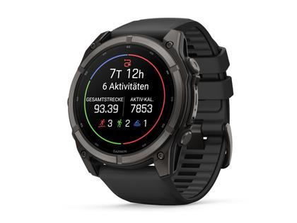 Garmin Fenix 9 faserverstärktes Polymer 51mm digitales Display schwarzes Silikonband – Herrenuhren Uhr Multifunktion aus Kautschuk, Kunststoff und Titan. Das Gehäuse ist rund und schwarz. Das Kautschuk / Kunststoff / Silikon Armband ist schwarz. Das Zifferblatt ist digital und schwarz. – Ansicht 2
