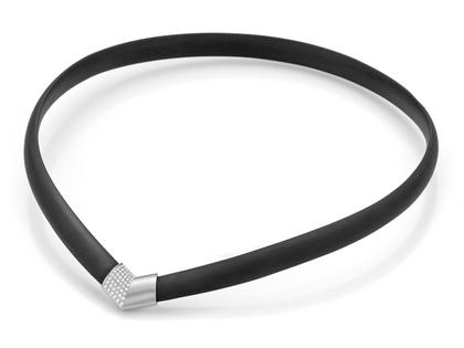 Micha Bunz Collier Platin mit Brillanten – Halsschmuck Collier aus 950 Platin, Kautschuk und und .