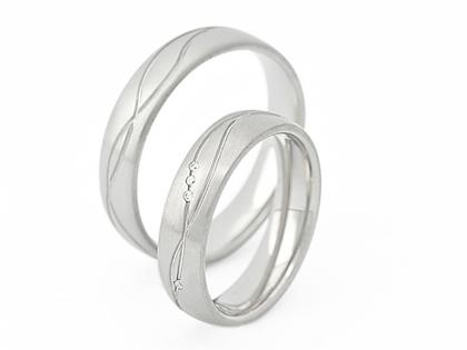 Max Kemper Trauring Paar Weißgold 5,0mm gewölbt mit Brillant 0,550ct – Ringe Trauring mit Besatz aus 585 Weißgold.