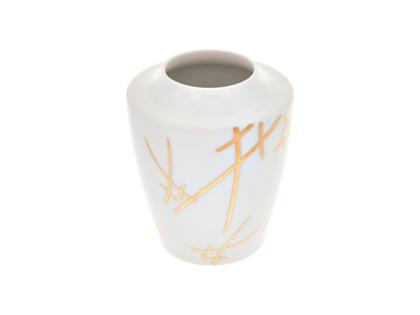 Meissen Vase Cosmopolitan weiß mit Goldverzierung 13,5 cm – Porzellanwaren Porzellanvase in weiß und aus Porzellan.