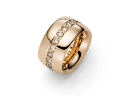 IsabelleFa Navette Ring 14 Roségold mit champagnerfarbenen Brillanten 3,14ct – Ringe Ring mit Besatz aus 750 Rotgold.