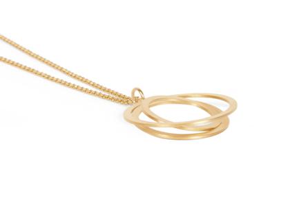 Jutta Ulland Fächerzauber Kette mit Anhänger Silber goldplattiert – Halsschmuck Kette mit Anhänger aus 925 Silber und und vergoldet.
