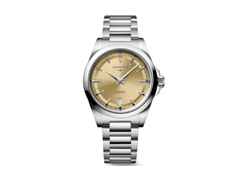 Longines Conquest Automatik Edelstahl 38mm beiges Zifferblatt Metallband – Herrenuhren Uhr mit Datum aus Edelstahl. Das Gehäuse ist rund und silber. Das Edelstahlarmband ist silber. Das Zifferblatt ist ein Index in beige.