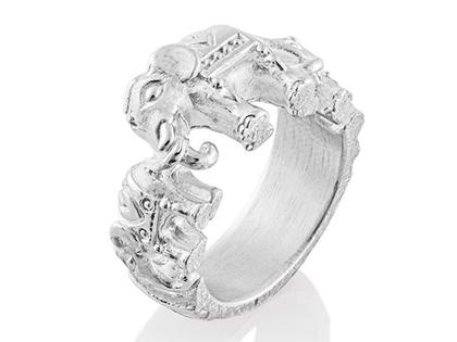 Drachenfels Design Ganesha Elefant Ring Silber – Ringe Ring aus 925 Silber.