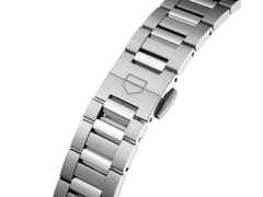 TAG Heuer Carrera Date Automatik Edelstahl 36mm weißes Perlmutt-Zifferblatt mit Brillanten Metallband – Damenuhren Uhr mit Datum aus Edelstahl. Das Gehäuse ist rund und silber. Das Edelstahlarmband ist silber. Das Zifferblatt ist ein Index in weiß. – Ansicht 4