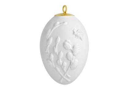 Meissen Osterei aus Porzellan mit Relief Weidenkätzchen – Porzellanwaren Porzellandekoration in weiß und aus Porzellan.