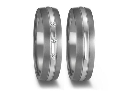 TeNo Partnerringe aus Tantal und Platin 6,0mm gewölbt mit Brillanten 0,090ct – Ringe Trauring mit Besatz aus 950 Platin, Tantal und und .