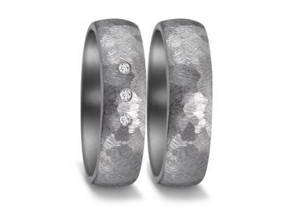 TeNo Partnerringe aus Tantal 5,5mm gewölbt mit Brillanten 0,030ct – Ringe Ring mit Besatz aus Tantal.