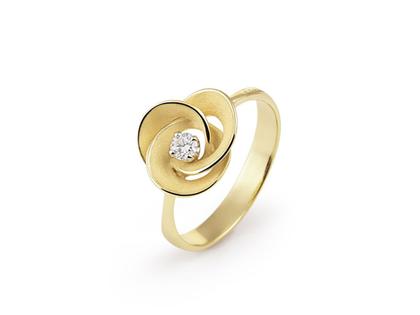 Cammilli Firenze Desert Rose Ring Yellow Sunrise mit Brillant 0,100ct – Ringe Ring mit Besatz aus 750 Gelbgold.