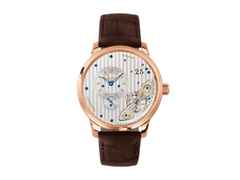 Glashütte Original PanoMaticInverse Automatik Rotgold 42mm silbernes Zifferblatt braunes Lederband – Herrenuhren Uhr mit Datum aus 750 Rotgold. Das Gehäuse ist rund und roségold. Das Lederarmband Kroko / Alligator ist braun. Das Zifferblatt ist ein Index in silber.
