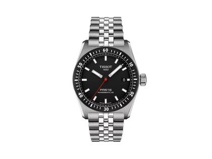 Herrenuhren Uhr mit Datum aus Edelstahl. Das Gehäuse ist rund und silber. Das Edelstahlarmband ist silber. Das Zifferblatt ist ein Index in schwarz.