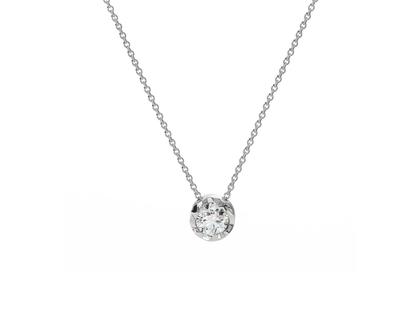 Schmuckwerk Alpen Halskette mit Anhänger Platin mit Anhänger und 1 Brillanten – Halsschmuck Kette mit Anhänger aus 950 Platin.