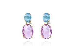 Nanis Ipanema Ohrhänger Gelbgold Amethyst Topas – Ohrschmuck Ohrhänger aus 750 Gelbgold.