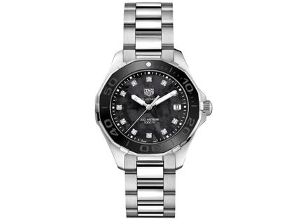 TAG Heuer Aquaracer 300M Damenuhr Quarz 35mm Edelstahl Keramik Diamanten Perlmutt schwarz kaufen