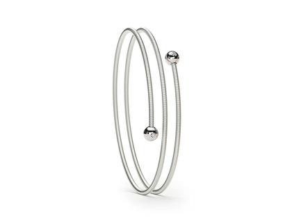 Niessing Colette C Embrace Armreif 2-fach Platinum mit zweifachem Besatz – Armschmuck Armreif aus 950 Platin.