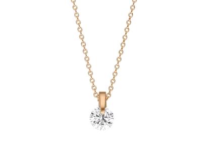 Schaffrath Liberte Lumina Collier Roségold mit Brillant 0,30 – Halsschmuck Kette mit Anhänger aus 750 Rotgold.