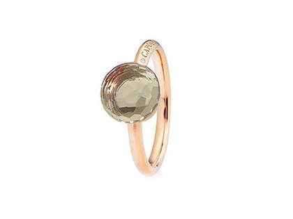 Capolavoro Happy Holi Ring Roségold mit Amethyst grün – Ringe Ring mit Besatz aus 750 Rotgold.