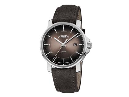 Mühle Glashütte 29er Casual Automatik Edelstahl 42,4mm braunes Zifferblatt braunes Lederband – Herrenuhren Uhr mit Datum aus Edelstahl und Leder. Das Gehäuse ist rund und silber. Das Lederarmband ist braun. Das Zifferblatt ist ein Index in braun. – Ansicht 2