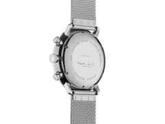 Junghans Max Bill Chronoscope Automatik Edelstahl 40mm silbernes Zifferblatt Metallband – Herrenuhren Chronograph aus Edelstahl. Das Gehäuse ist rund und silber. Das Metallarmband ist silber. Das Zifferblatt ist arabisch Index und silber. – Ansicht 3