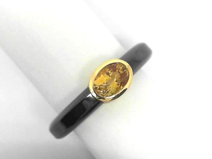Juwelier Roller Cerico Keramikring mit Besatz gelb – Ringe Ring mit Besatz aus 750 Gelbgold, Keramik und und .