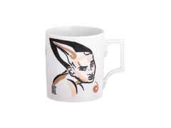 Meissen MUG Henkelbecher Juwelier Roller Art Edition "Dagmar Zemke, Lunar" – Porzellanwaren Tafelporzellan in weiß und aus Porzellan und vergoldet.