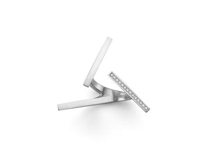 Angela Hübel Bermuda Ring Platin mit Brillanten 0,130ct – Ringe Ring mit Besatz aus 950 Platin.