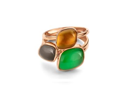 Bigli Mini Chloé Ring Roségold Madeira-Citrin mit Perlmutt und Brillant 0,020ct – Ringe Ring mit Besatz in roségold und aus 750 Rotgold. – Ansicht 3