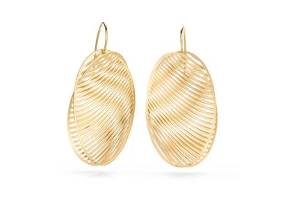 Niessing Mirage Ohrhänger oval 50mm Classic Yellow – Ohrschmuck Ohrhänger aus 750 Gelbgold.
