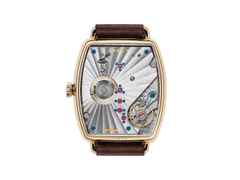 Nomos Glashütte Lux Hermelin Handaufzug Roségold 38,5mm weiß-graues Zifferblatt braunes Lederband – Damenuhren Uhr ohne Datum aus 750 Rotgold. Das Gehäuse ist sonstige Form und roségold. Das Lederarmband ist braun. Das Zifferblatt ist ein Index in grau. – Ansicht 2