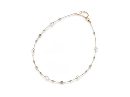 Halsschmuck Collier in grau und aus 750 Rotgold.