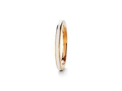 Niessing Setario Line Ring Fine Rose mit weißer Emaille – Ringe Ring in roségold und aus 750 Rotgold und Emaille.