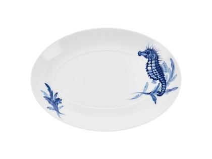 Meissen Blue Treasures Platte oval "Seepferdchen" – Porzellanwaren Tafelporzellan in weiß und aus Porzellan.