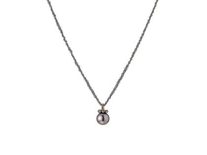 Gellner Rendezvous Collier Silber schwarz rhodiniert 135 Jahre Juwelier Roller Limited Edition – Halsschmuck Collier aus 750 Rotgold, 925 Silber und und rhodiniert. – Ansicht 2