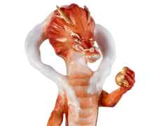 Meissen Figur Drachen rot und goldstaffiert – Porzellanwaren Porzellandekoration in weiß und aus Porzellan. – Ansicht 3