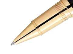 Montblanc Writers Edition                   2023: Robert Louis Stevenson Limited Edition 1883 Rollerball – Schreibgeräte Rollerball in gelbgold und aus Metall und vergoldet. – Ansicht 3