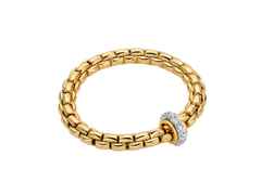 Fope Eka Flex'It   Armband breit Gelbgold 1 Ronde mit Brillanten 2,20ct M flexibel – Armschmuck Armband aus 750 Gelbgold, 750 Weißgold und und .