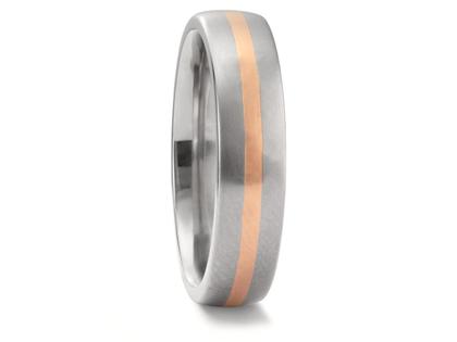 TitanFactory Titan & Edelmetall Herrenring Nr. 68 Titan mit Rotgold – Ringe Trauring aus 750 Gelbgold, 750 Rotgold, Titan und und .