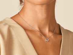 Henrich & Denzel Mikado Soft Collier Donut Platin mit Brillanten – Halsschmuck Collier aus 950 Platin. – Ansicht 2