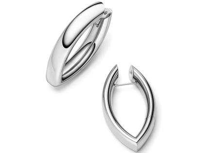 IsabelleFa Navette Creolen 27 Weißgold – Ohrschmuck Creolen aus 750 Weißgold.